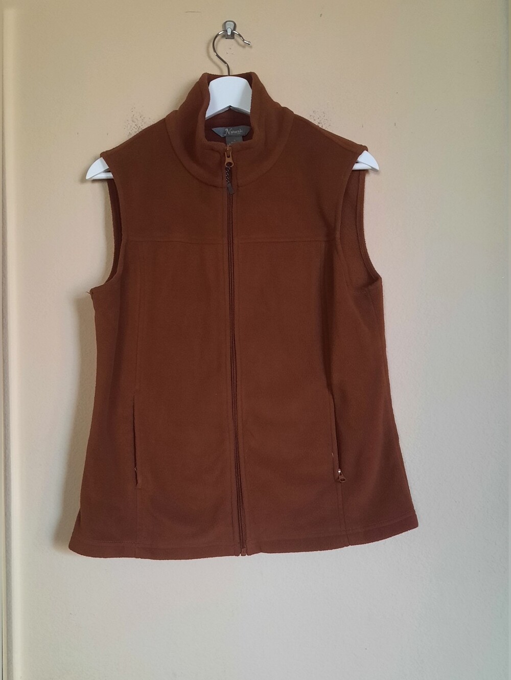 Women’s Brown Natural Reflection Fleece Zip-Front Vest - Neutral Comfort